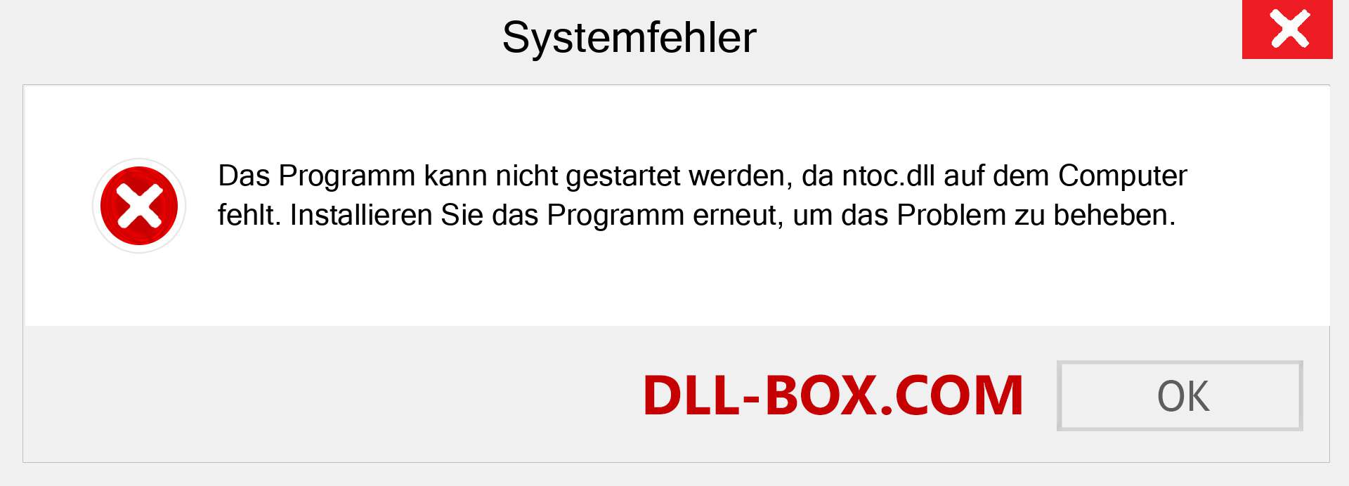 ntoc.dll-Datei fehlt?. Download für Windows 7, 8, 10 - Fix ntoc dll Missing Error unter Windows, Fotos, Bildern