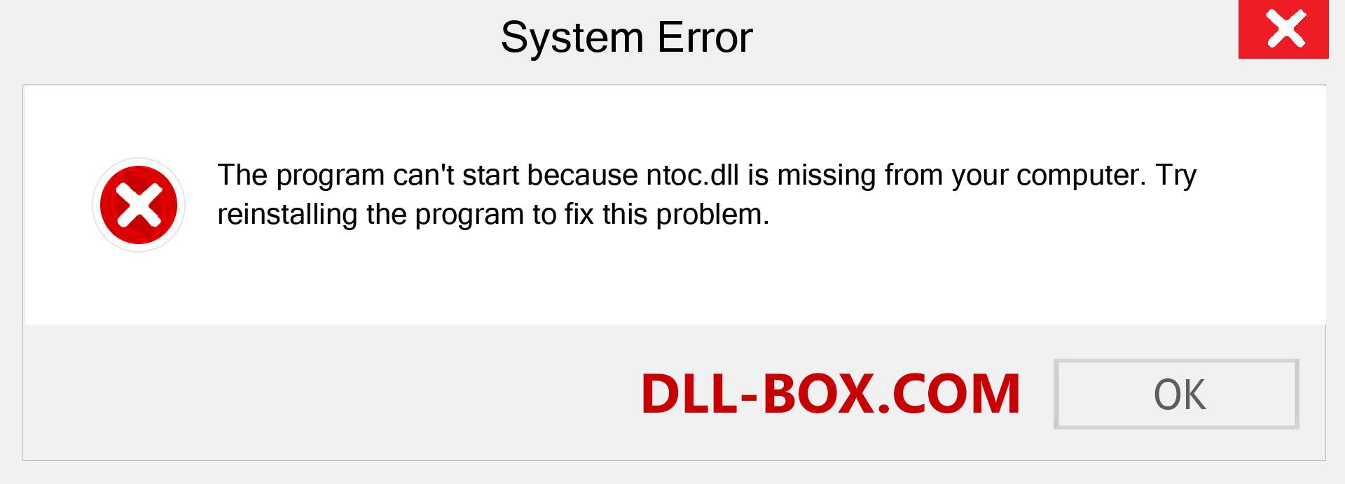  ntoc.dll file is missing?. Download for Windows 7, 8, 10 - Fix  ntoc dll Missing Error on Windows, photos, images