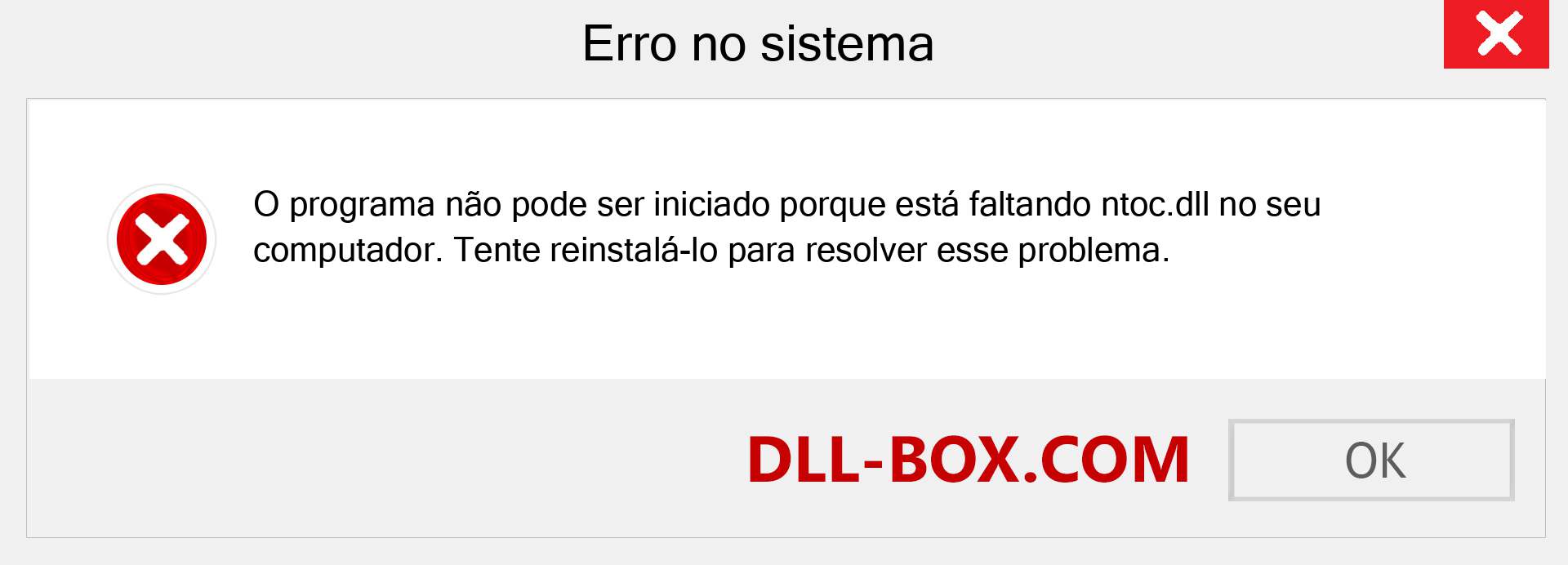 Arquivo ntoc.dll ausente ?. Download para Windows 7, 8, 10 - Correção de erro ausente ntoc dll no Windows, fotos, imagens